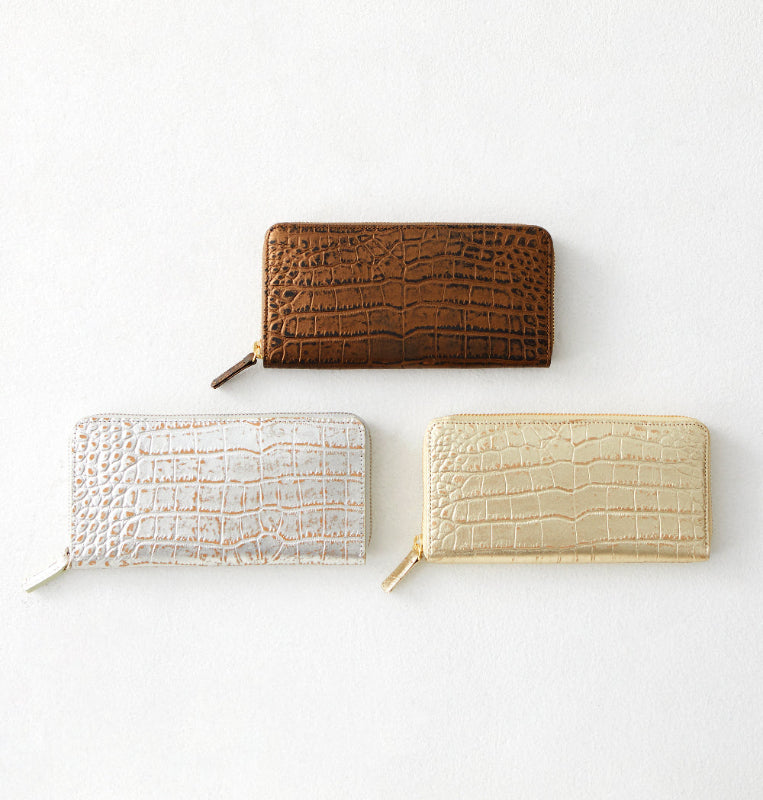 Round Zip (Croco Embossed)